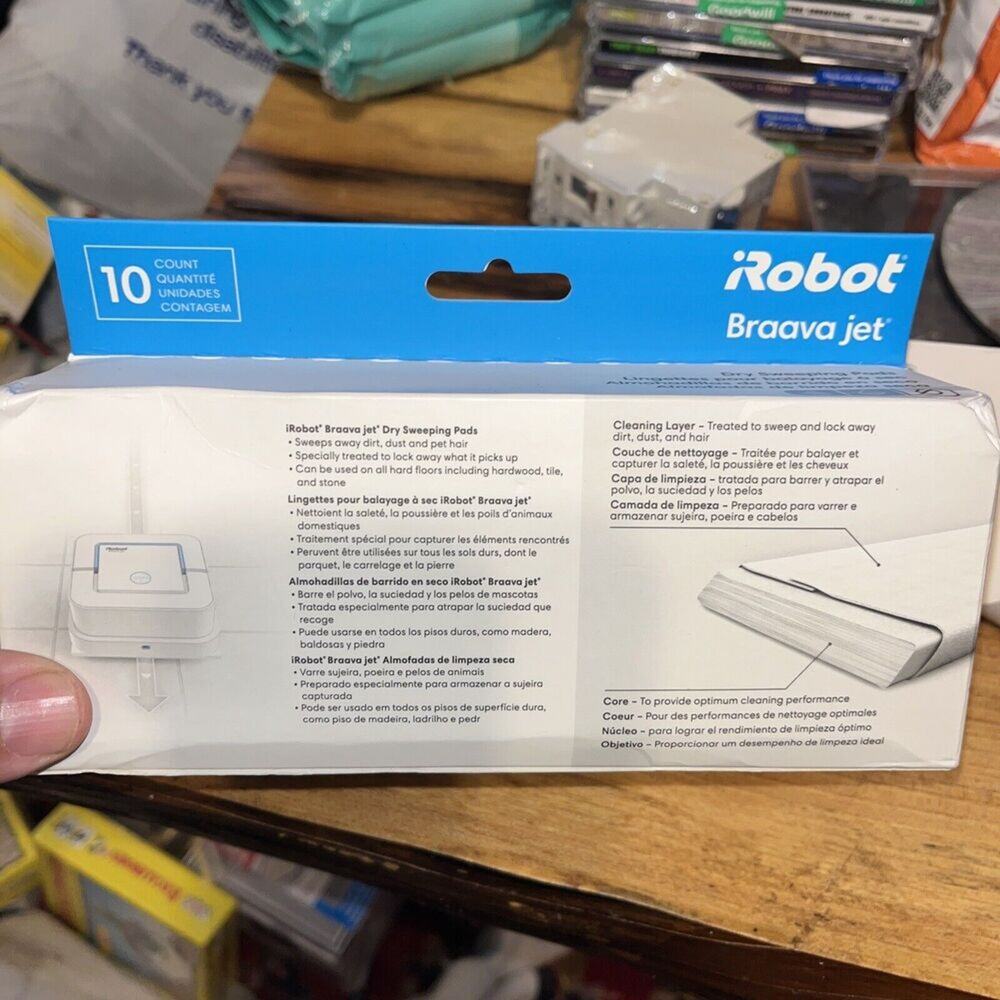 New Sealed 4657842 iRobot Braava jet Dry Sweeping Pads 10 cleaning sweeping pads